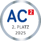 Logo des AC² – HappyNest belegte den 2. Platz beim Gründungswettbewerb 2025